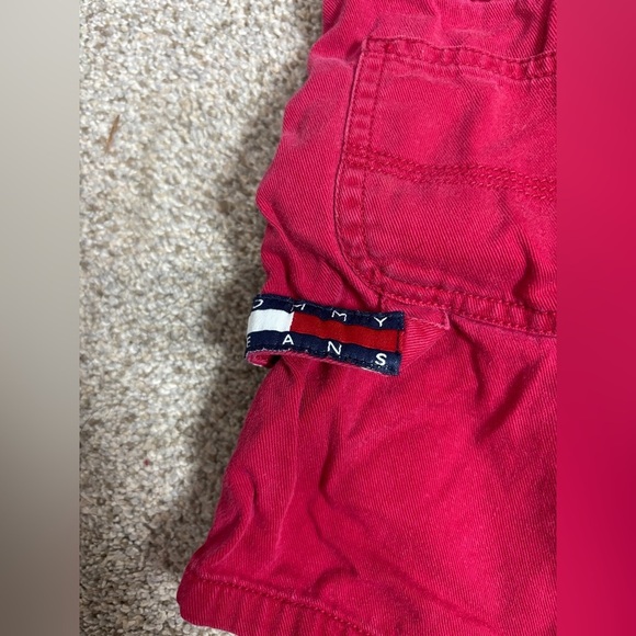 Vintage Tommy Hilfiger Red Denim Overalls Baby 12-18 Months 1999 - Picture 5 of 9